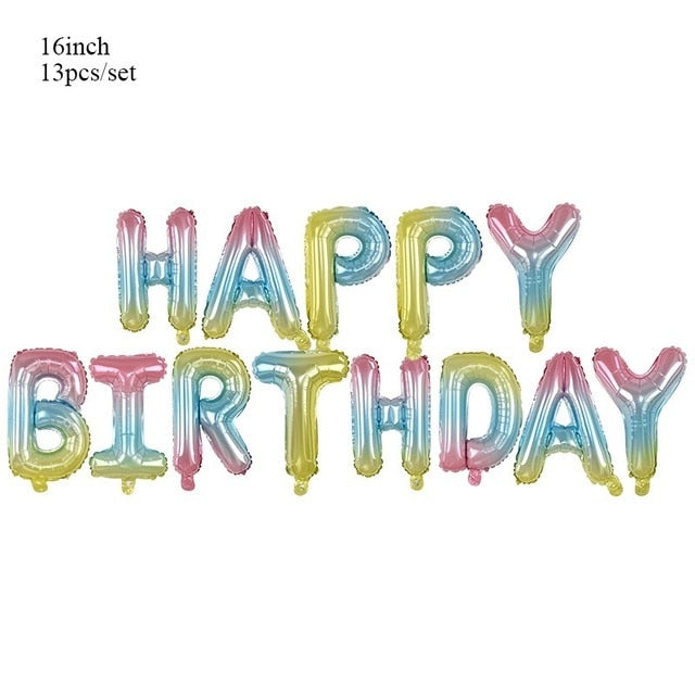 Rainbow Gradient Alphabet Balloons