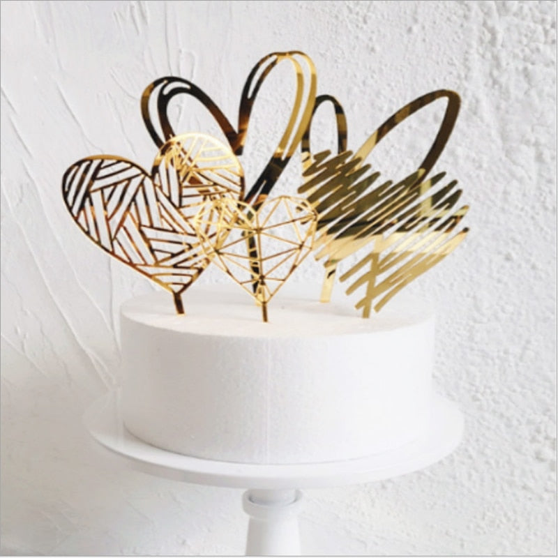 Happy Birthday Love Flag Cake Topper