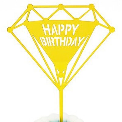 Happy Birthday Love Flag Cake Topper