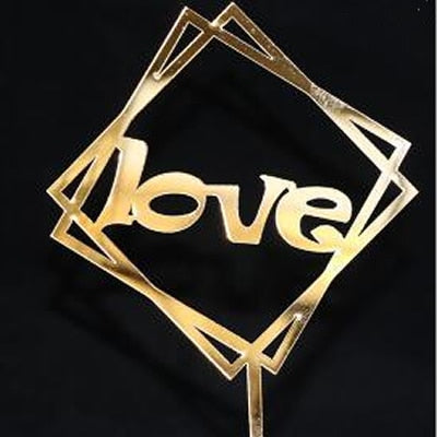 Happy Birthday Love Flag Cake Topper