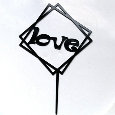 Happy Birthday Love Flag Cake Topper