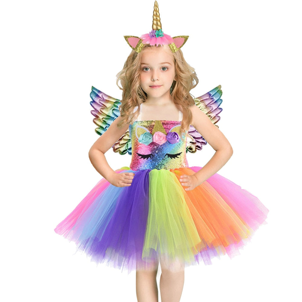 Unicorn Sequins Princess Dress