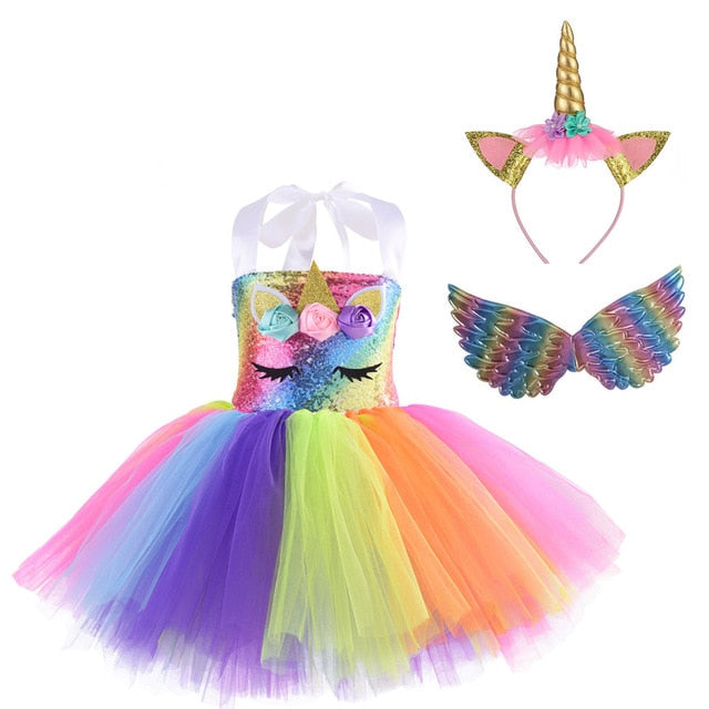 Unicorn Sequins Princess Dress
