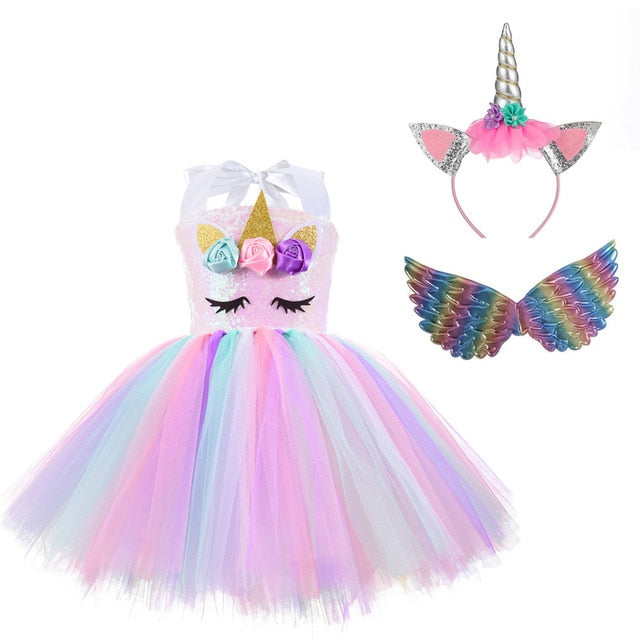 Unicorn Sequins Princess Dress