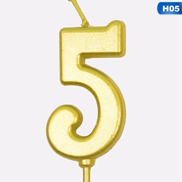 Birthday Cake Gold Number Candles