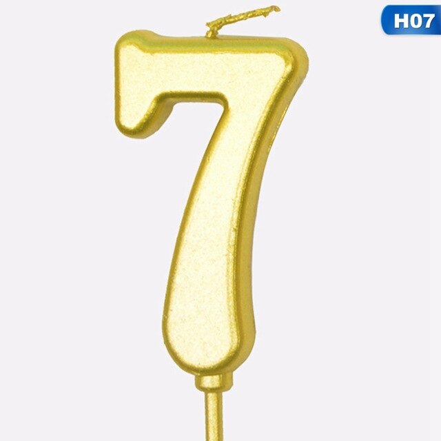 Birthday Cake Gold Number Candles