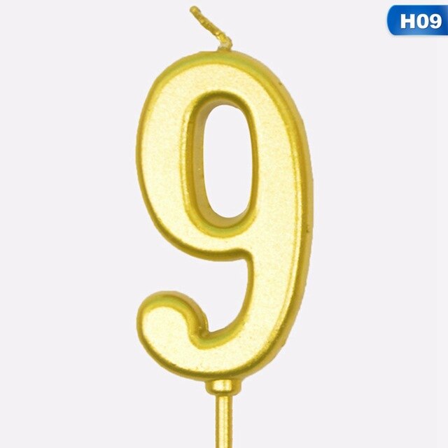 Birthday Cake Gold Number Candles