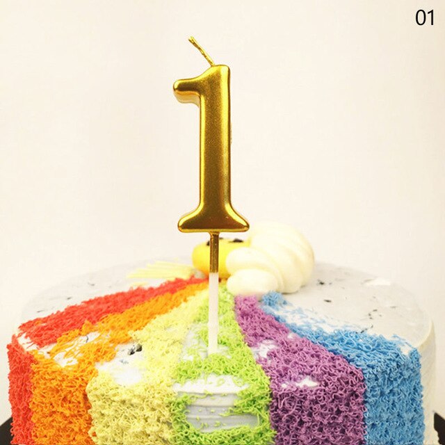 Gold Digital Shape Cake Candles