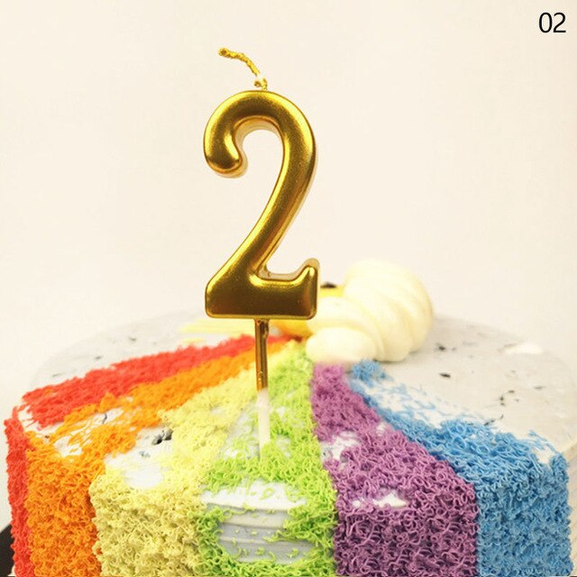 Gold Digital Shape Cake Candles