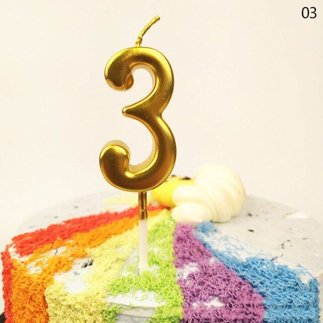 Gold Digital Shape Cake Candles
