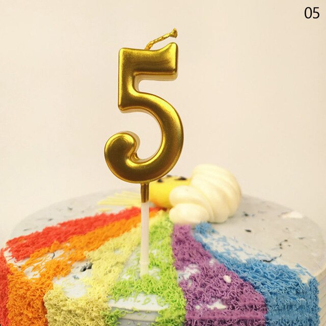 Gold Digital Shape Cake Candles