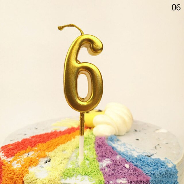 Gold Digital Shape Cake Candles