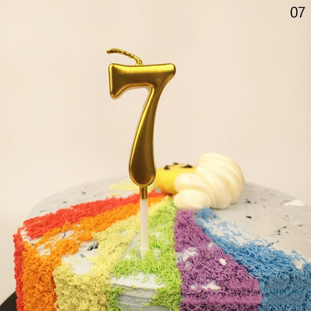 Gold Digital Shape Cake Candles