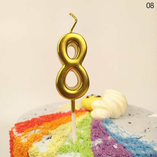 Gold Digital Shape Cake Candles