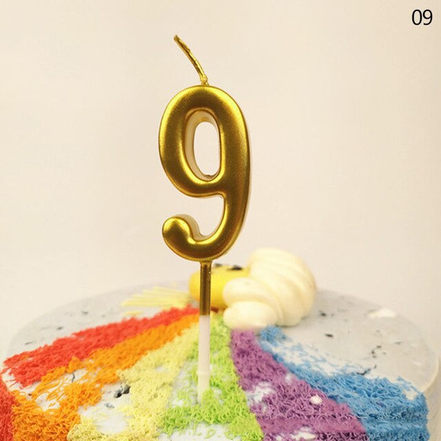 Gold Digital Shape Cake Candles