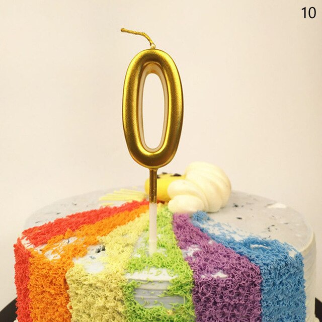 Gold Digital Shape Cake Candles