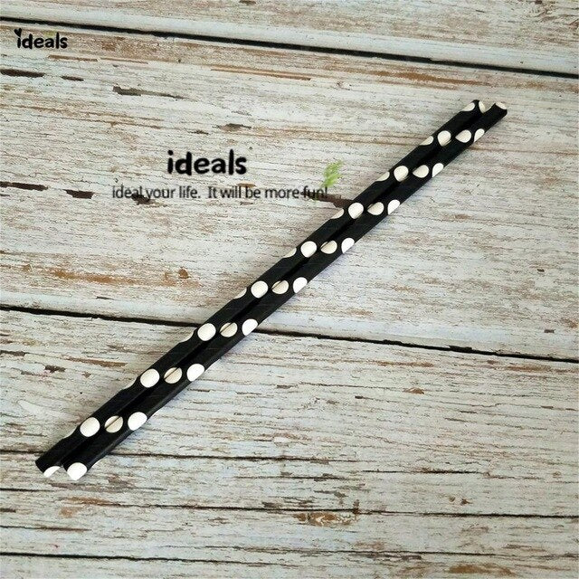 Black Strip Star Dot Paper Straws