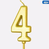 Birthday Cake Gold Number Candles
